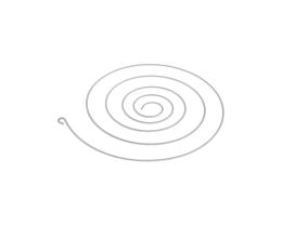 1 Vintage Hoop Earring Findings White Spiral 70mm