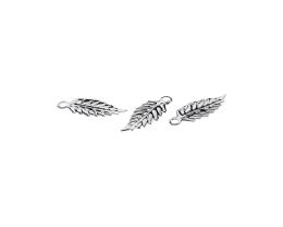 5 Metal Charms Silver Leaf Charms 16mm