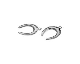 1 Metal Charms Silver Lucky Horseshoe Charm 18mm