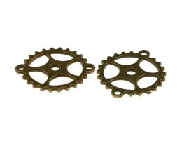 1 Jewellery Connector Cog Rings Bronze 28mm