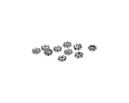 25 Metal Beads Antique Silver Daisy Bead 2mm