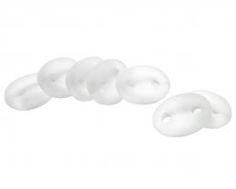 1 Vintage Glass Beads Frosted Two Hole Oval 13mm