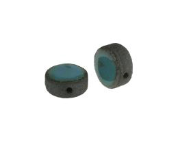 1 Handmade Ceramic Beads Turquoise Lava Discs 16mm