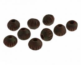 4 Vintage Wooden Beads Hand Carved Rounds 8.5mm