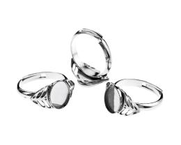 1 Vintage Ring Blanks Silver Adjustable Rings 20mm
