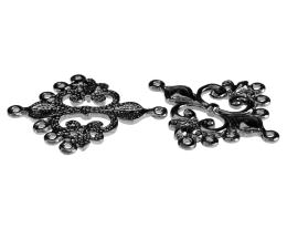 2 Chandelier Earrings Gunmetal Fleur De Lis 36mm