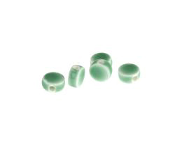 10 Porcelain Beads Turquoise Green Ceramic Coin 9mm