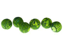 1 Handmade Polymer Clay Beads Aqua Green Bead 12mm