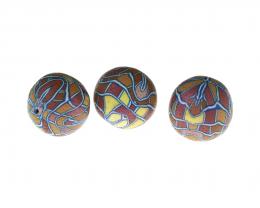 1 Handmade Polymer Clay Beads Autumn Deco 16mm