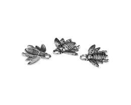 1 Metal Charms Antique Silver Bee Charm 16mm