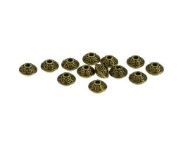 10 Metal Beads Bronze Textured Rondelle Bead 4mm