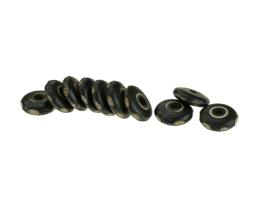 5 Bone Beads Smoked Carved Oval Rondelle Bead 4mm