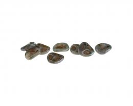 10 Czech Glass Beads Grey Travertine Petal 8mm