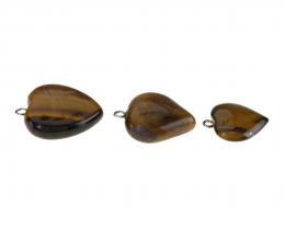 3 Gemstone Pendants Tigers Eye Heart Pendant Beads